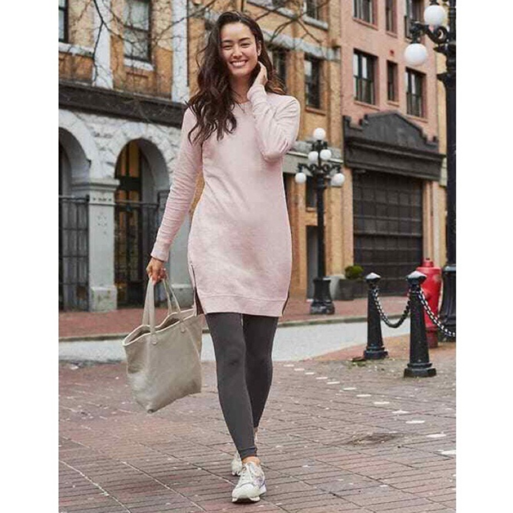 ATHLETA eco wash side zip sweatshirt dress